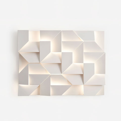 Wall Light with Geometric Aluminum Relief and Integrated LED