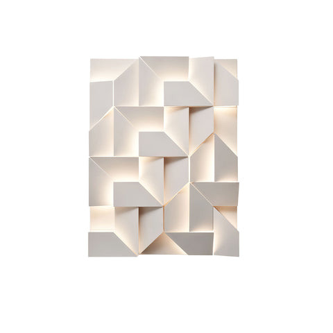 Wall Light with Geometric Aluminum Relief and Integrated LED