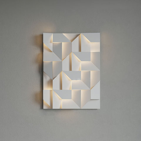Wall Light with Geometric Aluminum Relief and Integrated LED