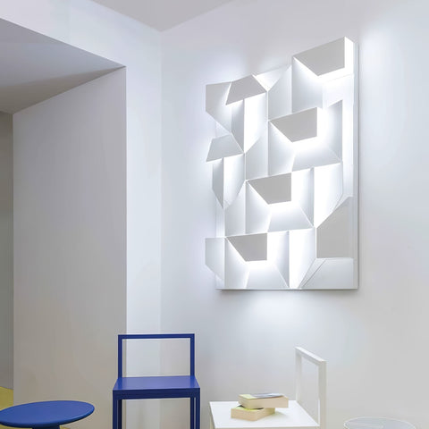 Wall Light with Geometric Aluminum Relief and Integrated LED