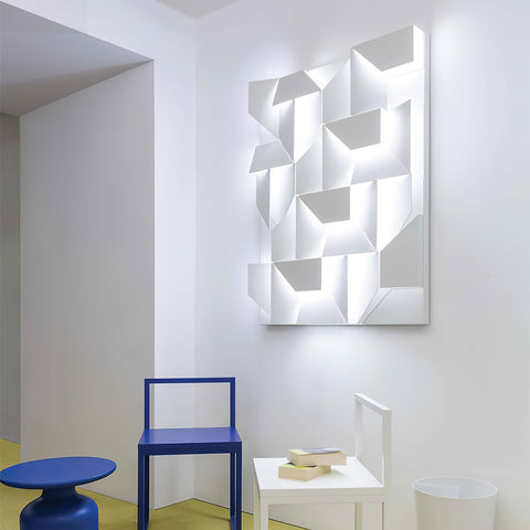 Wall Light with Geometric Aluminum Relief and Integrated LED