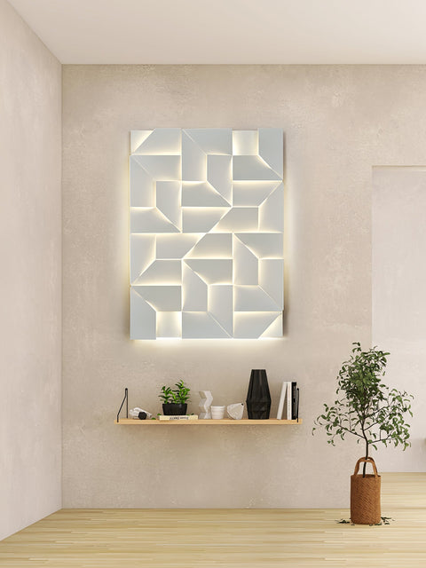 Wall Light with Geometric Aluminum Relief and Integrated LED