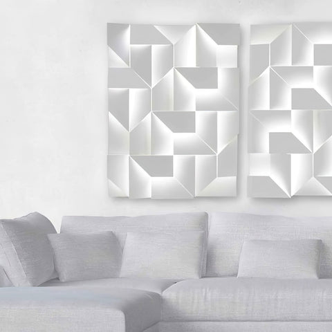 Wall Light with Geometric Aluminum Relief and Integrated LED