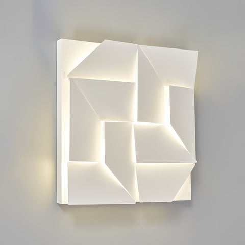 Wall Light with Geometric Aluminum Relief and Integrated LED