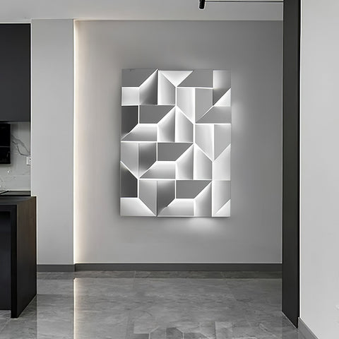 Wall Light with Geometric Aluminum Relief and Integrated LED