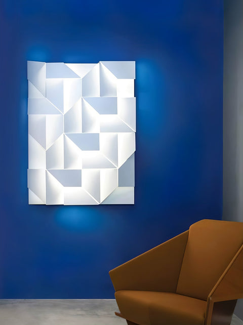 Wall Light with Geometric Aluminum Relief and Integrated LED