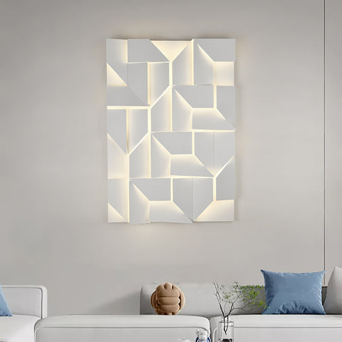 Wall Light with Geometric Aluminum Relief and Integrated LED