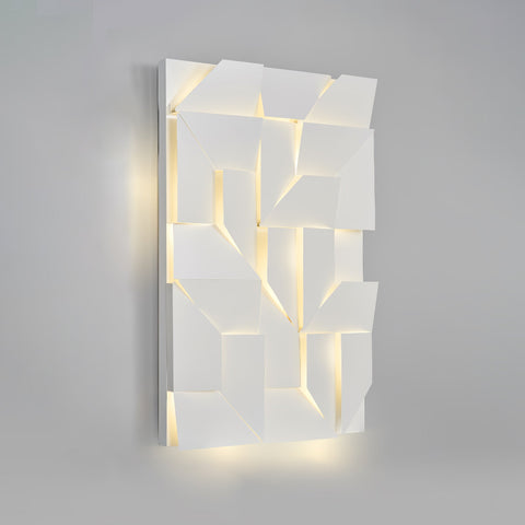 Wall Light with Geometric Aluminum Relief and Integrated LED
