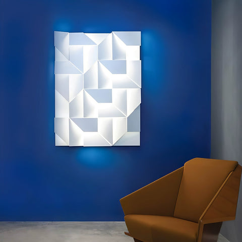 Wall Light with Geometric Aluminum Relief and Integrated LED