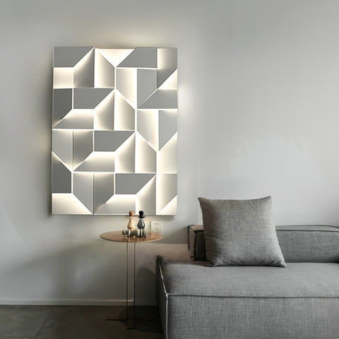 Wall Light with Geometric Aluminum Relief and Integrated LED