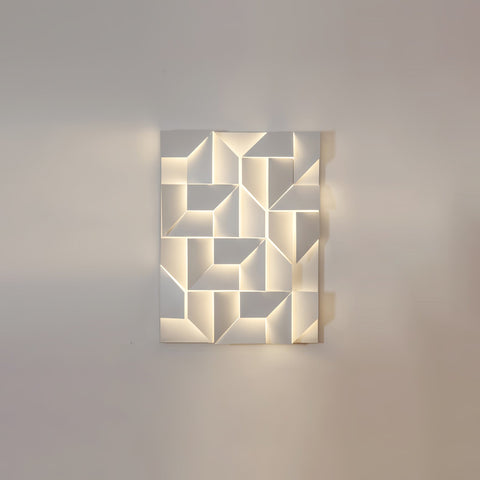 Wall Light with Geometric Aluminum Relief and Integrated LED