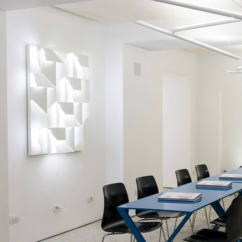 Wall Light with Geometric Aluminum Relief and Integrated LED
