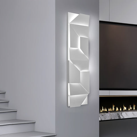Wall Light with Geometric Aluminum Relief and Integrated LED