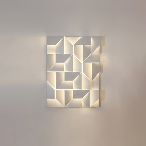 Wall Light with Geometric Aluminum Relief and Integrated LED