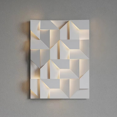 Wall Light with Geometric Aluminum Relief and Integrated LED
