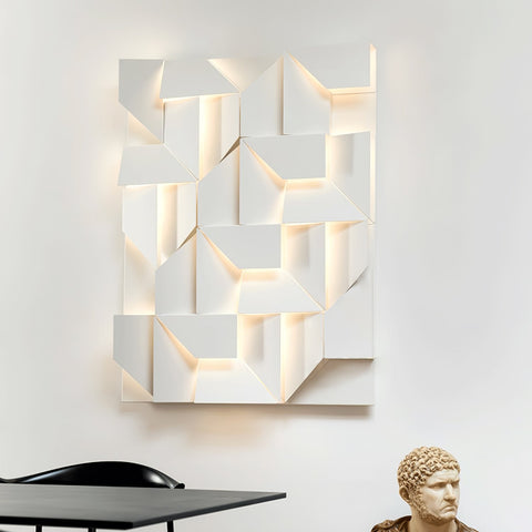 Wall Light with Geometric Aluminum Relief and Integrated LED