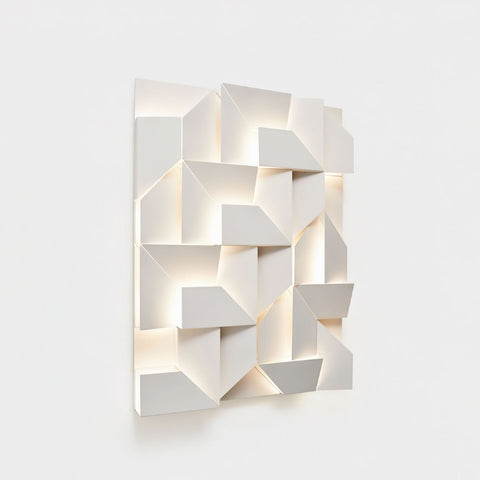 Wall Light with Geometric Aluminum Relief and Integrated LED