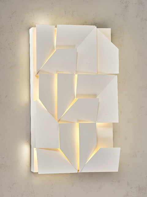 Wall Light with Geometric Aluminum Relief and Integrated LED