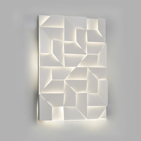 Wall Light with Geometric Aluminum Relief and Integrated LED