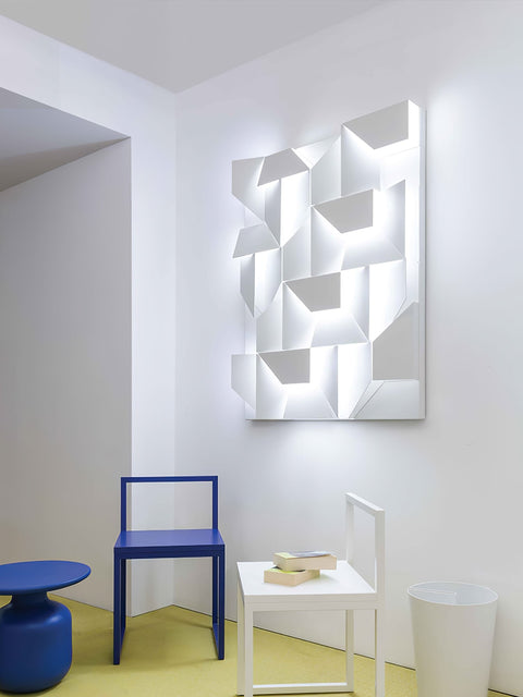 Wall Light with Geometric Aluminum Relief and Integrated LED
