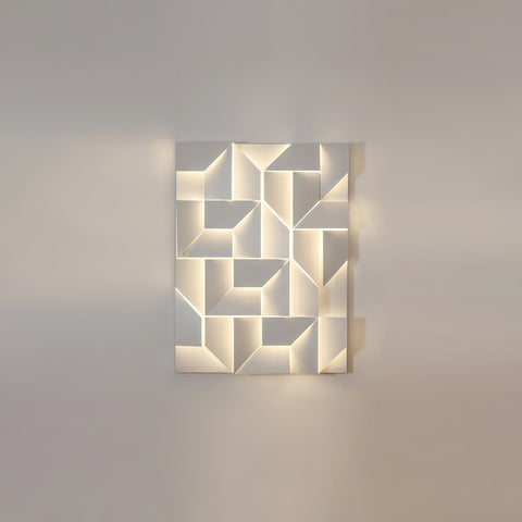 Wall Light with Geometric Aluminum Relief and Integrated LED