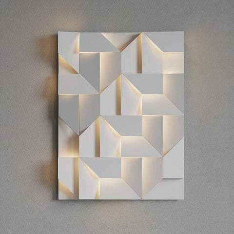 Wall Light with Geometric Aluminum Relief and Integrated LED