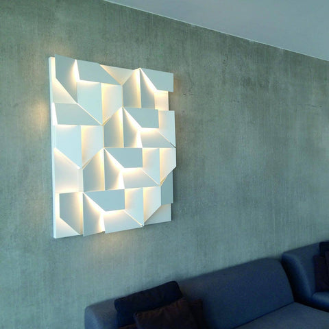Wall Light with Geometric Aluminum Relief and Integrated LED