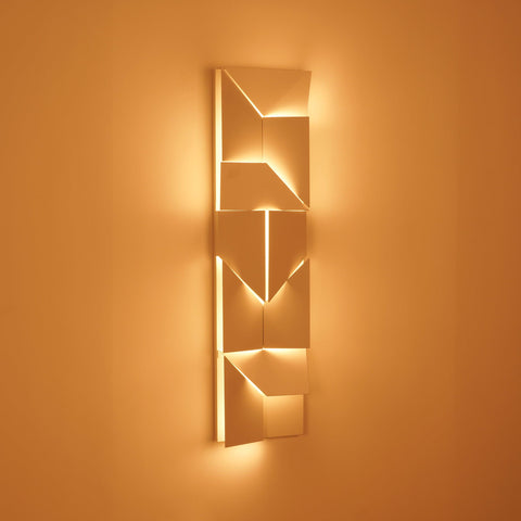 Wall Light with Geometric Aluminum Relief and Integrated LED