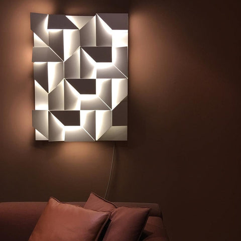 Wall Light with Geometric Aluminum Relief and Integrated LED