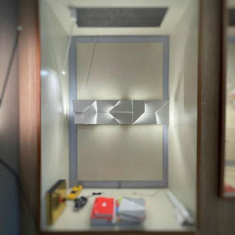 Wall Light with Geometric Aluminum Relief and Integrated LED