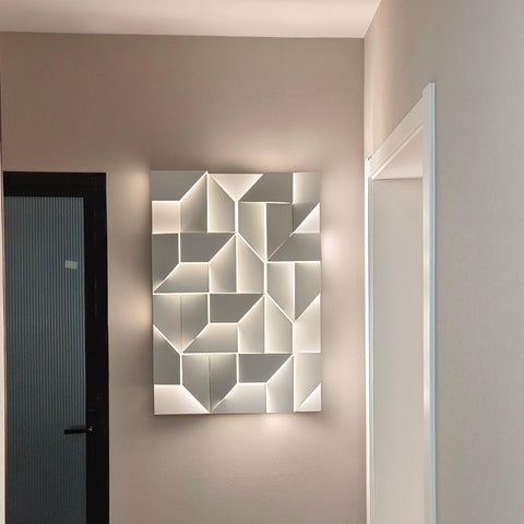 Wall Light with Geometric Aluminum Relief and Integrated LED