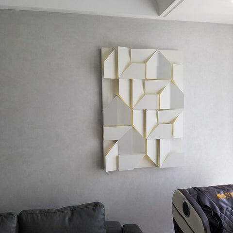 Wall Light with Geometric Aluminum Relief and Integrated LED