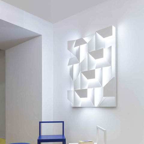 Wall Light with Geometric Aluminum Relief and Integrated LED
