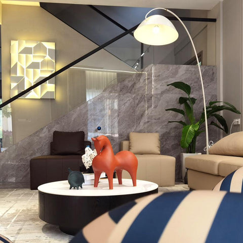 Wall Light with Geometric Aluminum Relief and Integrated LED