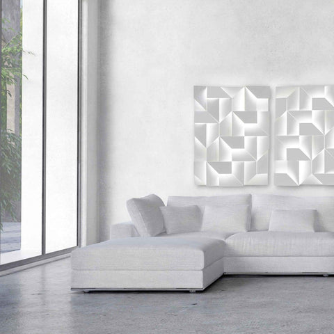 Wall Light with Geometric Aluminum Relief and Integrated LED