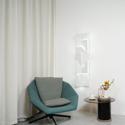 Wall Light with Geometric Aluminum Relief and Integrated LED