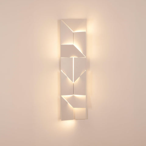 Wall Light with Geometric Aluminum Relief and Integrated LED