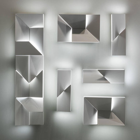 Wall Light with Geometric Aluminum Relief and Integrated LED