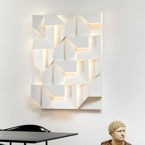 Wall Light with Geometric Aluminum Relief and Integrated LED
