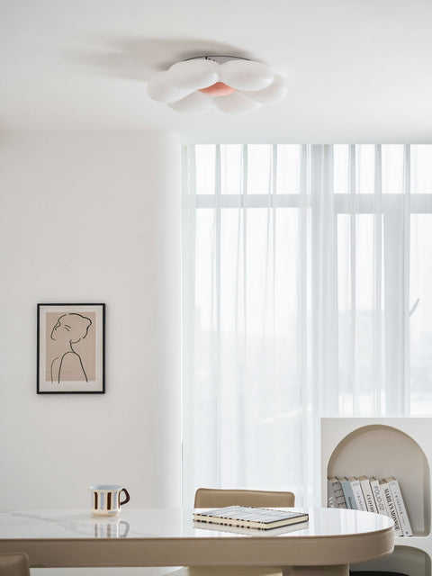 Blooming Flower Ceiling Lamp with Six-Petal Design