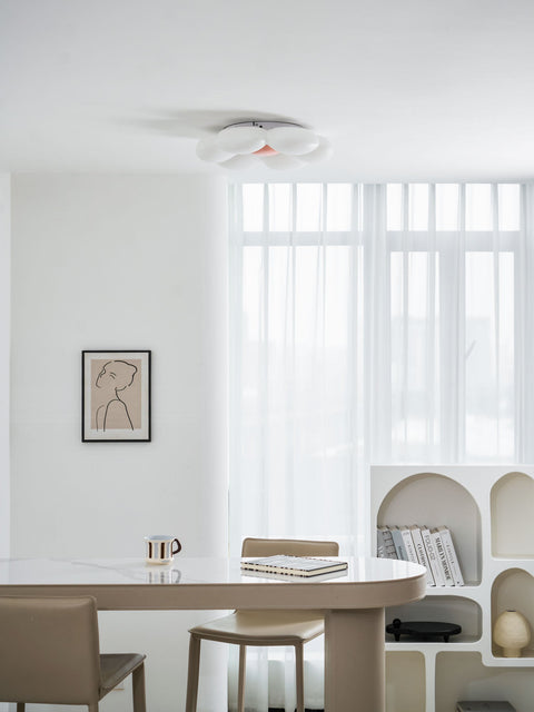 Blooming Flower Ceiling Lamp with Six-Petal Design