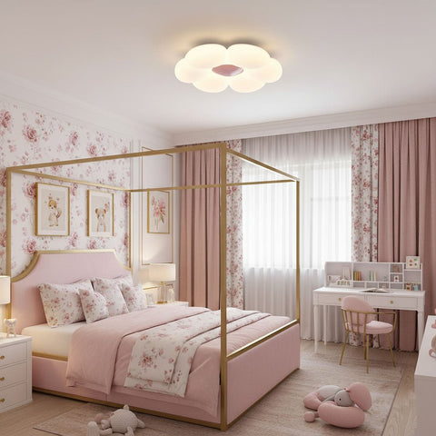 Blooming Flower Ceiling Lamp with Six-Petal Design