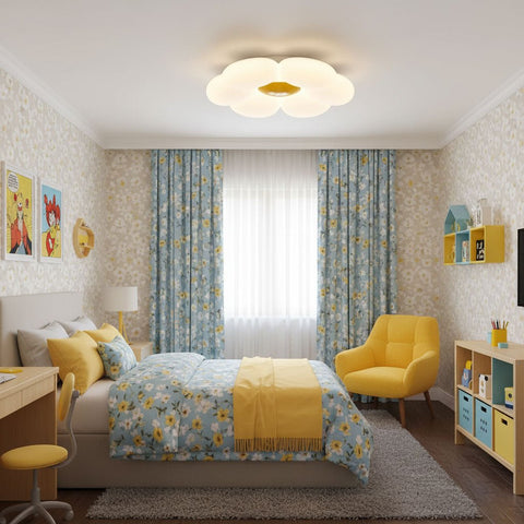 Blooming Flower Ceiling Lamp with Six-Petal Design