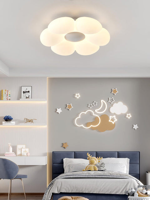 Blooming Flower Ceiling Lamp with Six-Petal Design