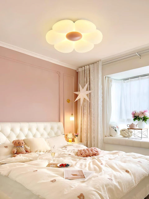 Blooming Flower Ceiling Lamp with Six-Petal Design