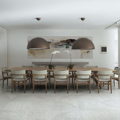 Pendant Light with Dome Shade and Sculpted Floral Interior