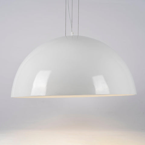 Pendant Light with Dome Shade and Sculpted Floral Interior