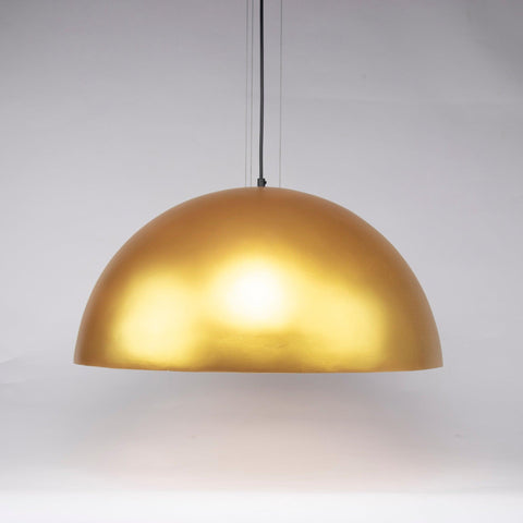 Pendant Light with Dome Shade and Sculpted Floral Interior
