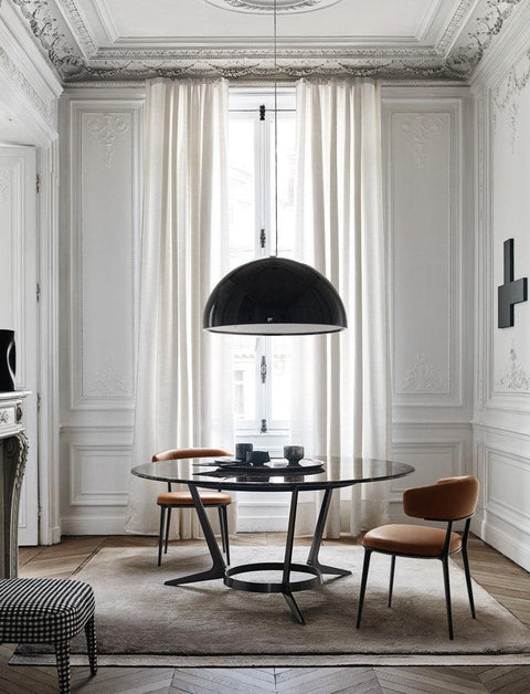 Pendant Light with Dome Shade and Sculpted Floral Interior