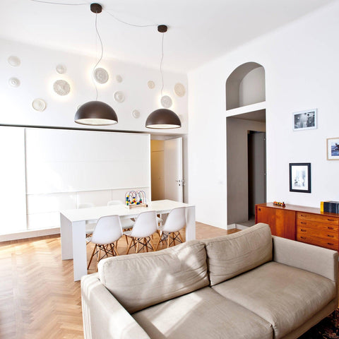 Pendant Light with Dome Shade and Sculpted Floral Interior